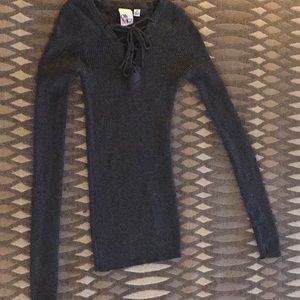 Dark grey v-neck sweater